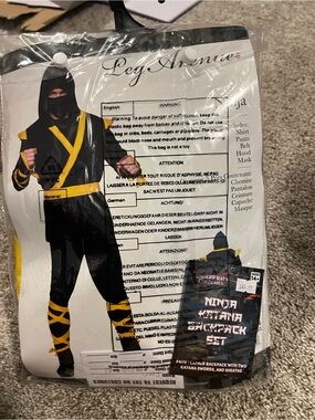 Adult Leg Avenue Black and Yellow Men's Ninja Costume from disguises